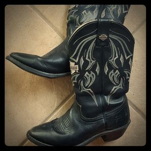 Harley Davidson black cowboy boots women's size 9